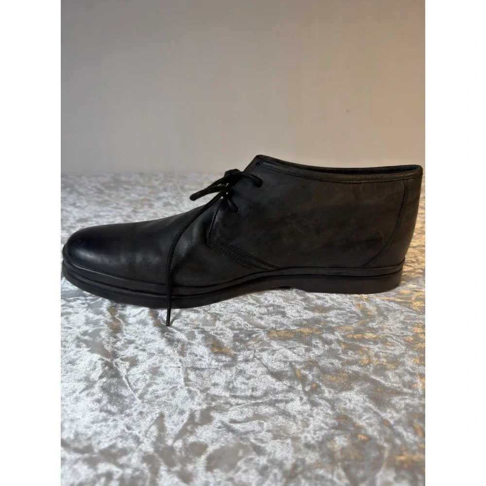 John Varvatos Black Leather Chukka Boots Mens 10.5 M Lace Up Ankle Dress Shoes